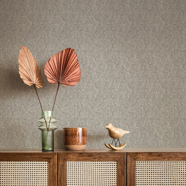 Wright Pewter Textured Triangle Wallpaper