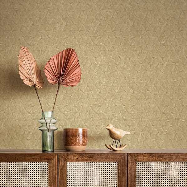 Wright Gold Textured Triangle Wallpaper