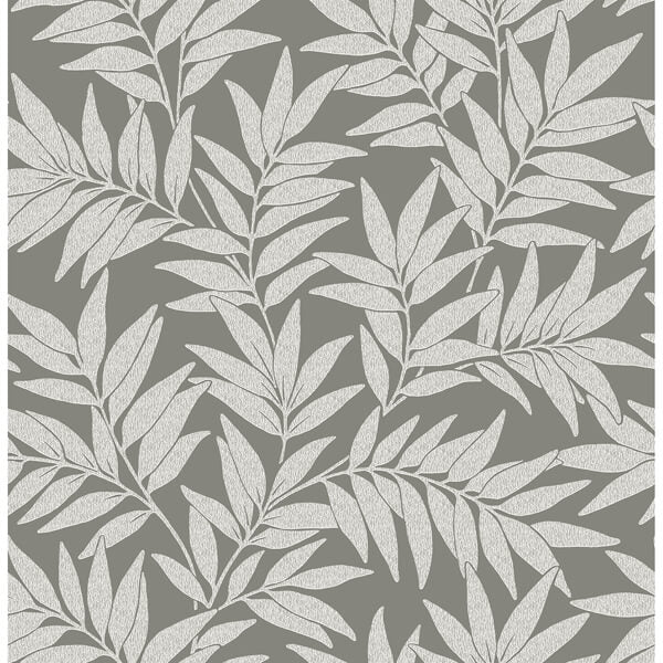 Morris Dark Grey Leaf Wallpaper