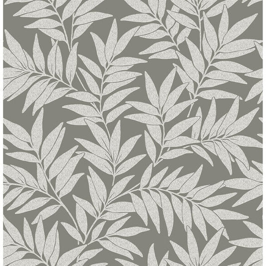 Morris Dark Grey Leaf Wallpaper