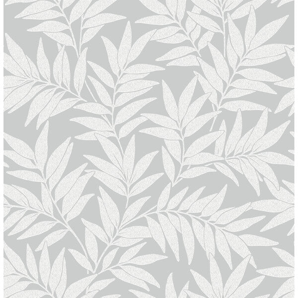 Morris Light Grey Leaf Wallpaper