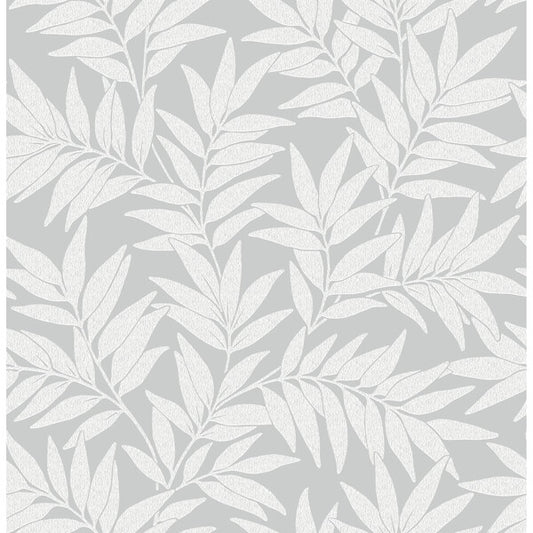 Morris Light Grey Leaf Wallpaper
