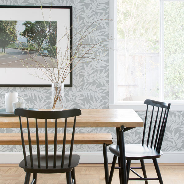Morris Light Grey Leaf Wallpaper