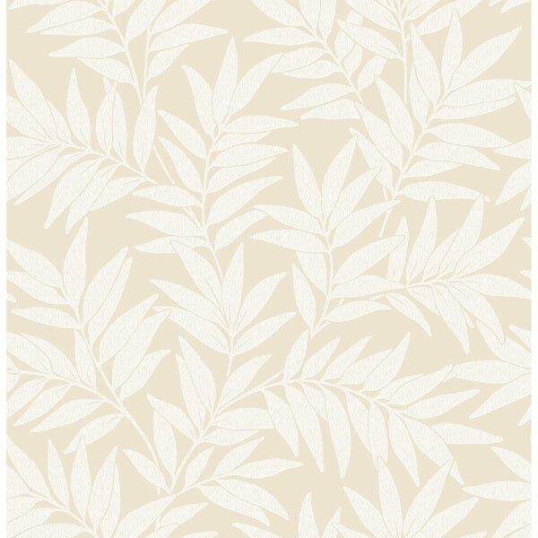 Morris Taupe Leaf Wallpaper