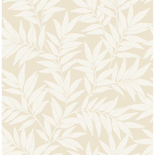 Morris Taupe Leaf Wallpaper