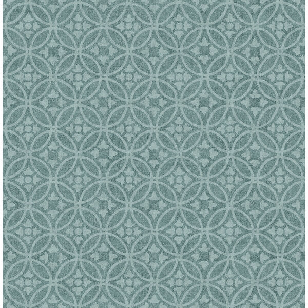 Larsson Teal Ogee Wallpaper