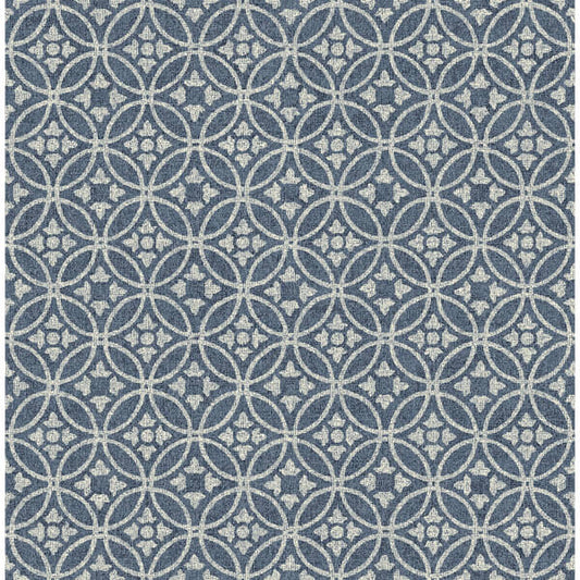 Larsson Indigo Ogee Wallpaper
