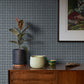 Larsson Indigo Ogee Wallpaper