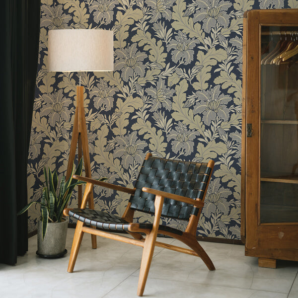 Butterfield Navy Floral Wallpaper