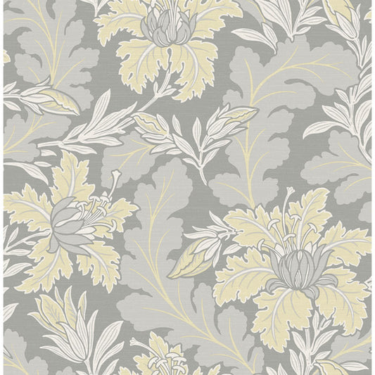 Butterfield Light Grey Floral Wallpaper
