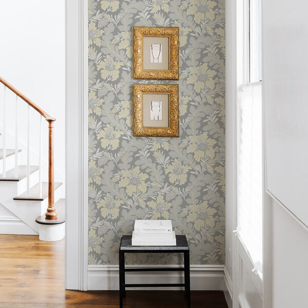 Butterfield Light Grey Floral Wallpaper
