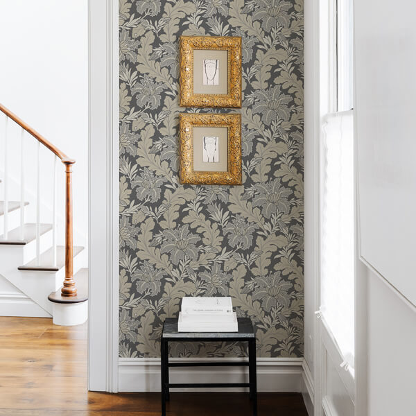 Butterfield Grey Floral Wallpaper