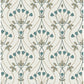 Dard Teal Tulip Ogee Wallpaper