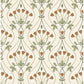 Dard Green Tulip Ogee Wallpaper