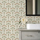 Dard Green Tulip Ogee Wallpaper