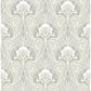 Mucha Off White Botanical Ogee Wallpaper