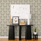 Mucha Dark Grey Botanical Ogee Wallpaper