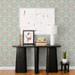 Mucha Light Blue Botanical Ogee Wallpaper