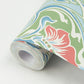Mucha Light Blue Botanical Ogee Wallpaper