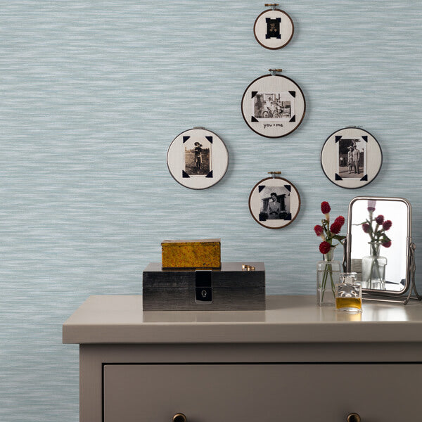 Benson Light Blue Variegated Stripe Wallpaper
