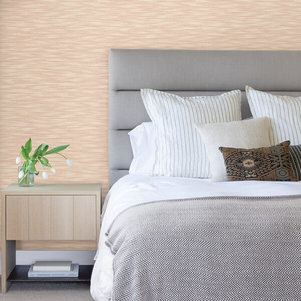 Benson Coral Variegated Stripe Wallpaper