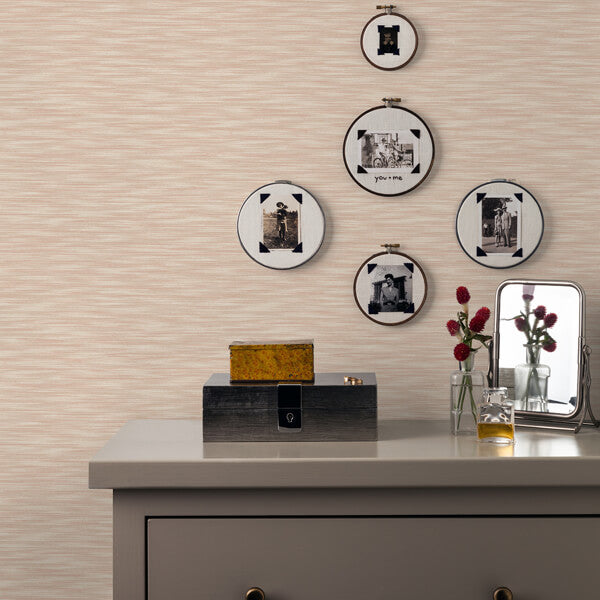 Benson Coral Variegated Stripe Wallpaper