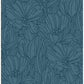 Selwyn Flock Dark Blue Floral Wallpaper