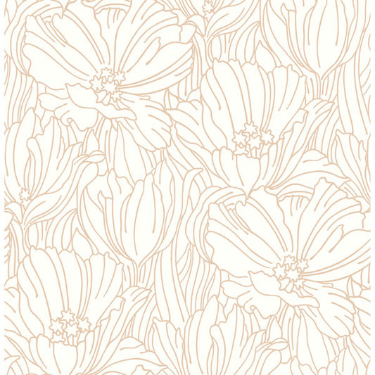 Selwyn Copper Floral Wallpaper