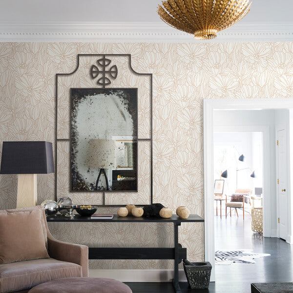 Selwyn Copper Floral Wallpaper
