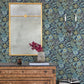 Voysey Navy Floral Wallpaper