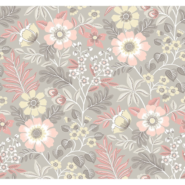 Voysey Pink Floral Wallpaper