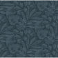 Lei Navy Etched Leaves Wallpaper