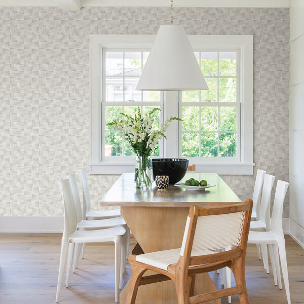 Ting Grey Abstract Woven Wallpaper