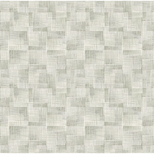 Ting Sage Abstract Woven Wallpaper