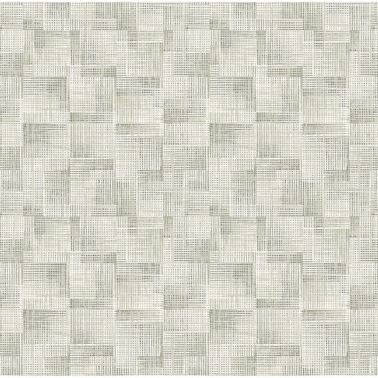 Ting Sage Abstract Woven Wallpaper