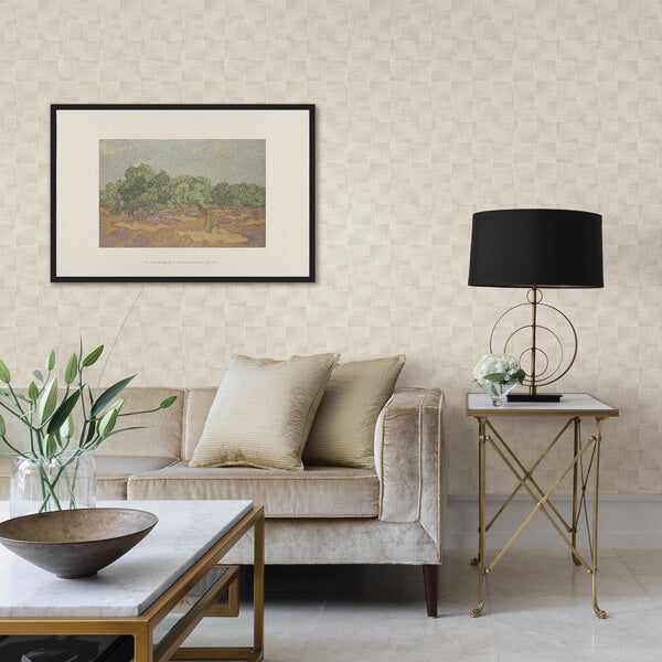 Ting Cream Abstract Woven Wallpaper