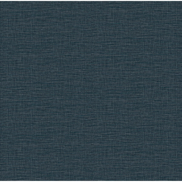Lela Navy Faux Linen Wallpaper