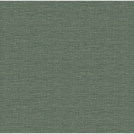 Lela Green Faux Linen Wallpaper