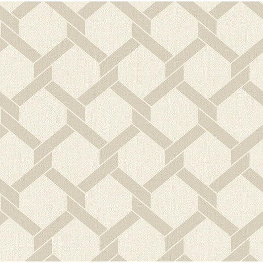 Payton Beige Hexagon Trellis Wallpaper