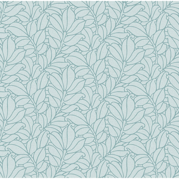 Coraline Teal Leaf Wallpaper