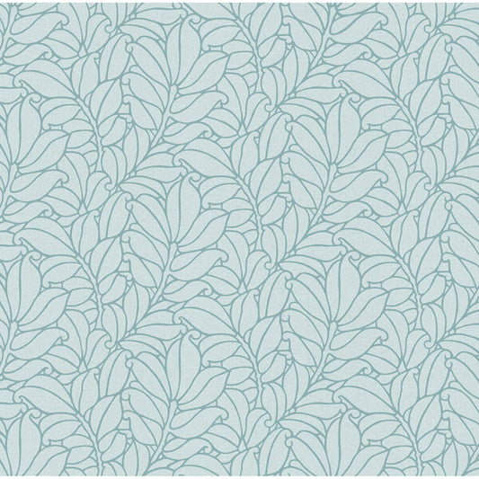 Coraline Teal Leaf Wallpaper