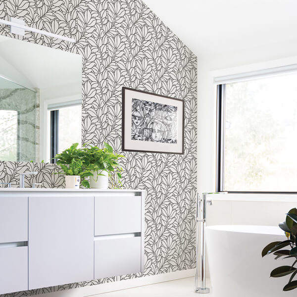 Coraline White Leaf Wallpaper