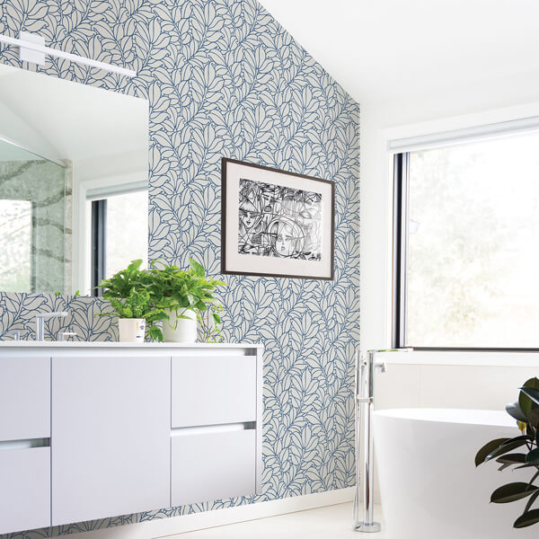 Coraline Blue Leaf Wallpaper