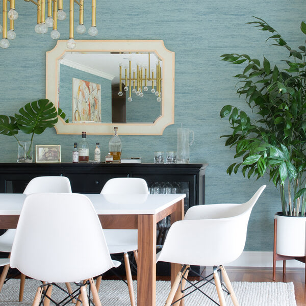 Lindsay Aqua Chenille Wallpaper