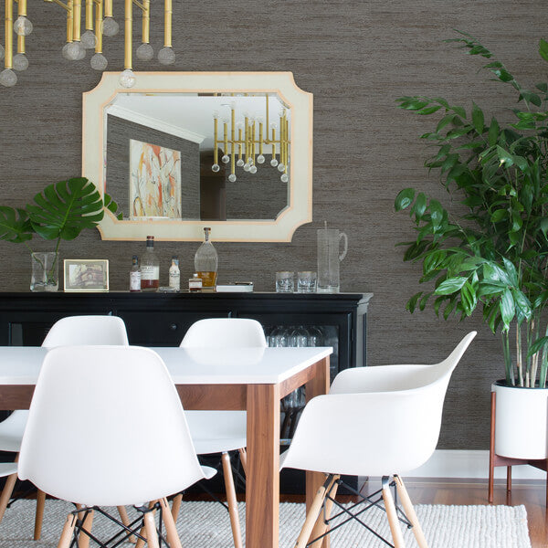 Lindsay Charcoal Chenille Wallpaper