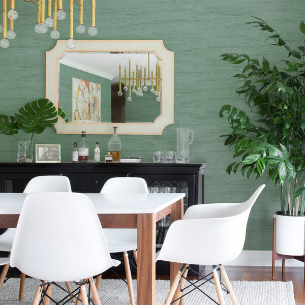 Lindsay Teal Chenille Wallpaper