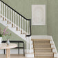 Justina Green Faux Grasscloth Wallpaper