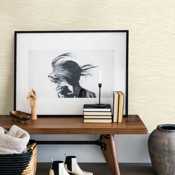 Leith Cream Zen Waves Wallpaper