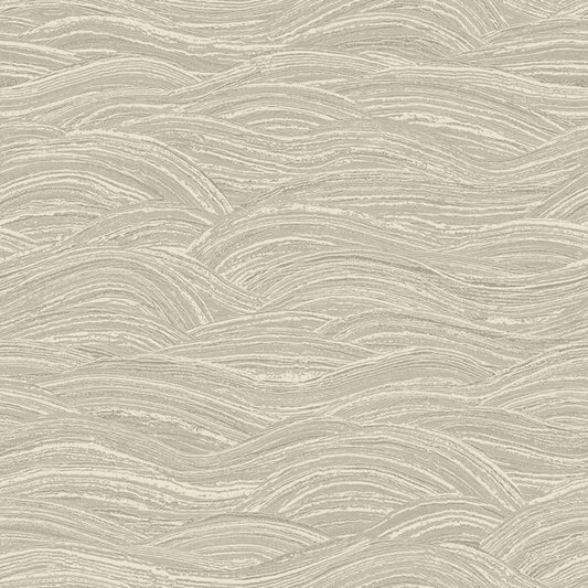 Leith Taupe Zen Waves Wallpaper