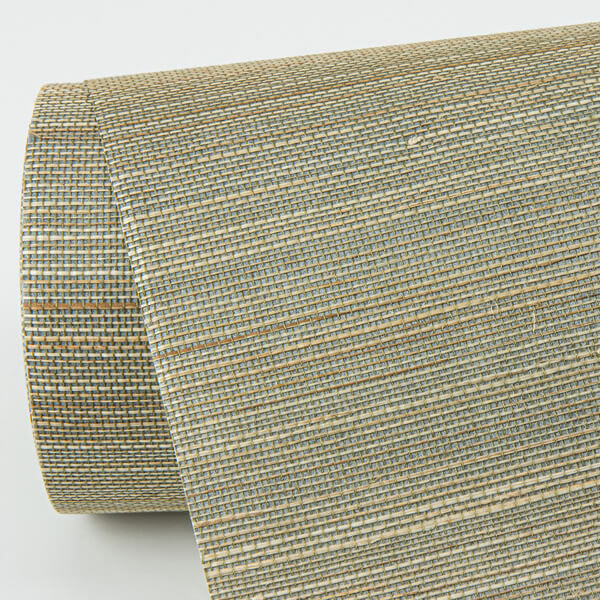 Hiromi Pewter Abaca Grasscloth Wallpaper